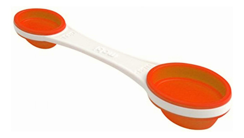 Mobi Pop Cucharas Medidoras De Silicona, Color Blanco Y Rojo