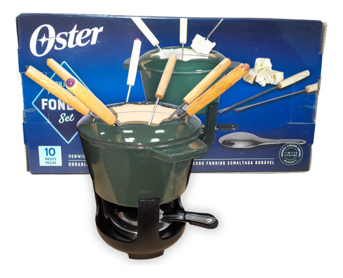 Conjunto Fondue 10 Peças Oster Panela Ferro Fundido Durável