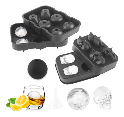 3 Pcs Cubiteras Para Hielo, Skull Ice Cube Tray, Molde