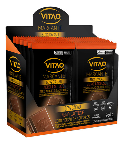 Display 12un Chocolate Sem Lactose Zero 22g