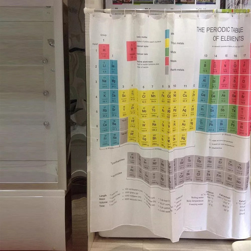 Cortina De Ducha Educativa Con Cortina De Baño Con Tabla Per