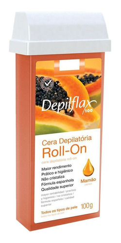 Cera Depilatoria Depilflax Roll-on Papaya 100gr - Tremenda