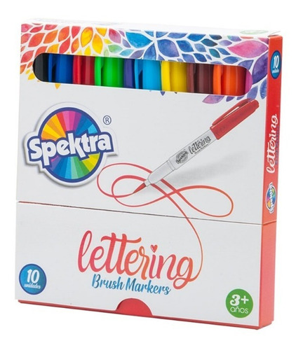 Marcadores Lettering Brush Caja X 10 Spektra