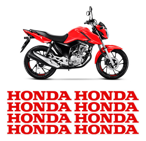 8 Adesivos Honda Para Roda De Liga Leve Decorativo Vermelho