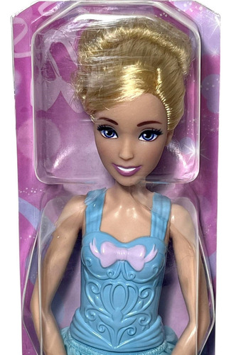 Boneca Colecionável Princesa Menina Loira Cinderela Bailarina - Aula De Ballet - Personagem Do Filme Infantil Em Desenho Cinderella Disney - Mattel Brinquedos