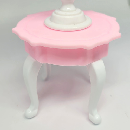 Mesa De Canto Rosa Bebê P/ Sala E Quarto Da Barbie - Móveis