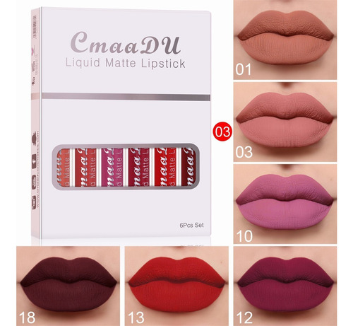 2024 Kit Labiales Barras Mate Tintas For Labios 6 Unidades