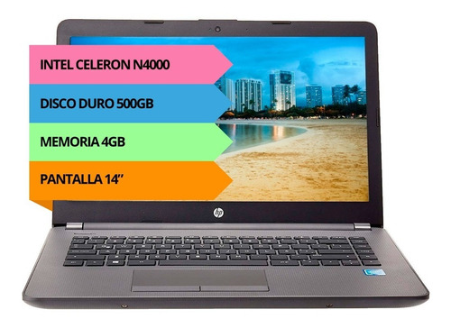 Notebook Hp 240 Celeron N4000 4gb 500gb 14 Teclado Español 