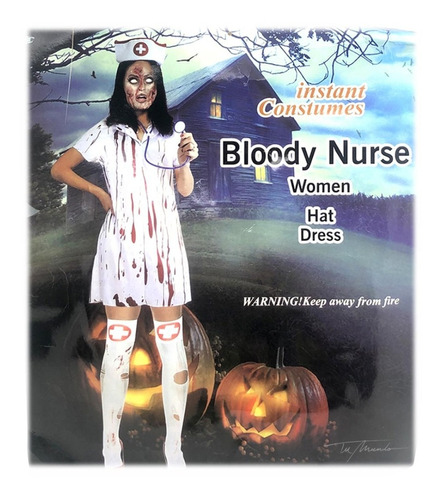 Disfraz Enfermera Sangrienta Halloween Cotillón Adulto