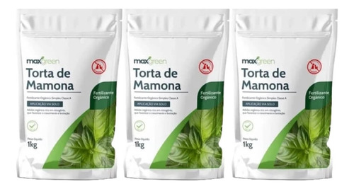 Kit 3 Fertilizante Maxgreen Torta De Mamona 1kg - Forth