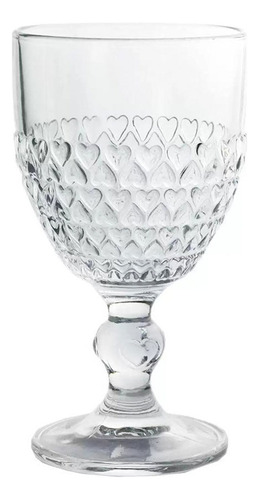 Taça Para Água Vidro Transparente Coração Lyor 330 Ml