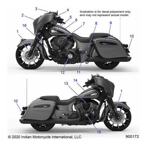 Insignia Tanque Izquierdo Motocicleta India Pieza Para 1