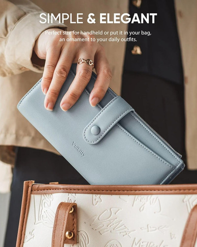 Ultra Slim Thin Cuero Billeteras Mujeres Bifold ...