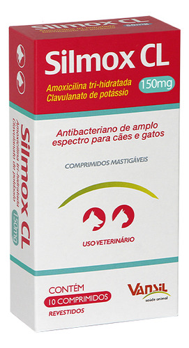 Antimicrobiano Silmox 150mg Com 10 Comprimidos Vansil