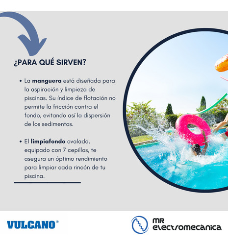 Kit Vulcano Limpieza Piscina Pileta Grande Hormigón Venecita