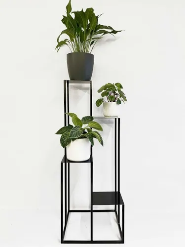 Soporte Para 4 Macetas Hierro Esmalte Al Horno Punto Arte