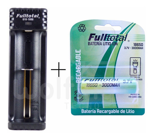 Cargador Micro Usb Litio Y Bateria 18650 3000 Mah Con Teton