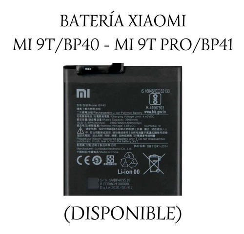 Batería Xiaomi Mi 9t/bp40 - Mi 9t Pro/bp41.