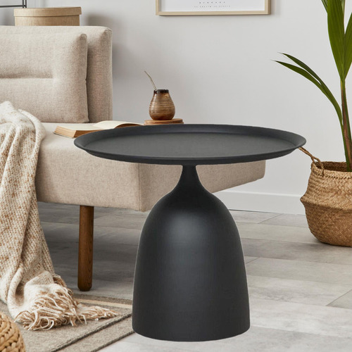 Mesa Auxiliar Pequeña, Mesa De Bebidas Forma Corta Negra