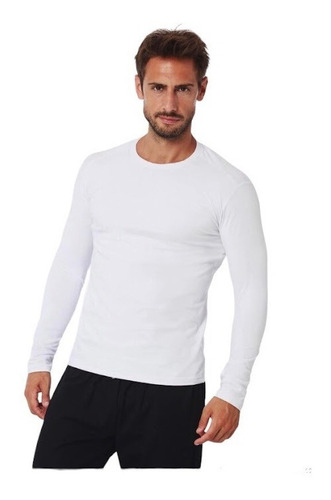 Camiseta Manga Larga Hombre Cuello Redondo Eyelit 220