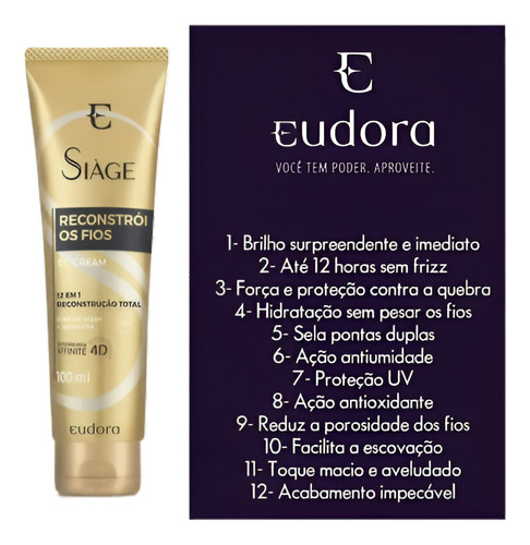 Siage Cc Cream Reconstrói Os Fios 100ml
