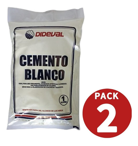 Cemento Blanco 1 Kg Pack 2 Unidades