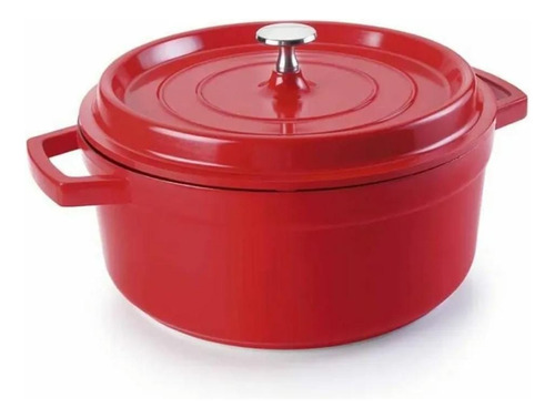 Olla De Hierro Fundido 5l Esmaltado Rojo