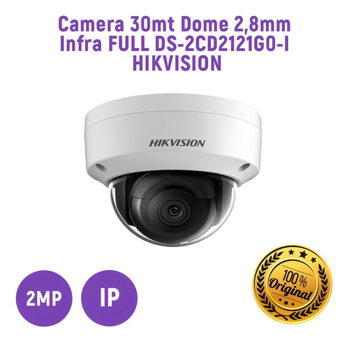 Camera Segurança Ip 30mt 2mp Hikvision 2,8mm Infra Full