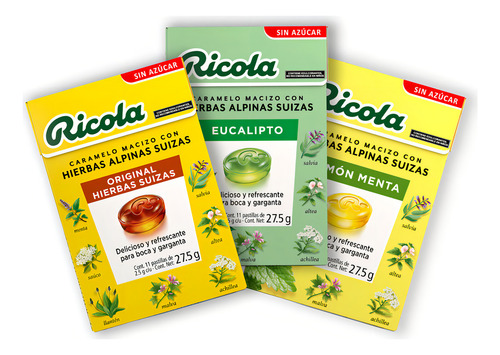 Pastillas Ricola Tripack Sin Azúcar