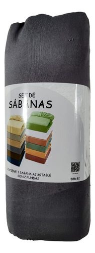 Sabanas Ajustable De Colchón + Fundas De Almohadas/set De 4. Verde Claro Liso