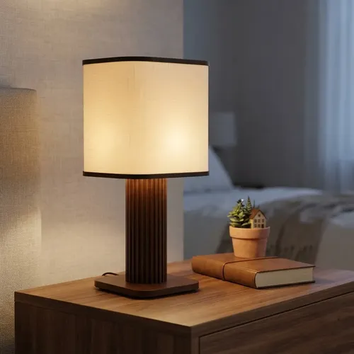 Authentic Pama Decor Abajur Luminária De Mesa Tóquio 17x40cm Marrom Bege Claro 12