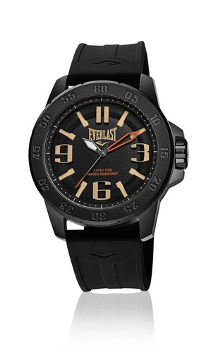 Relógio Pulso Everlast Masculino Esporte Silicone Preto E697