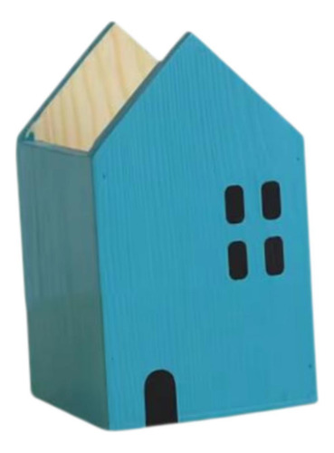 Porta-lápis Para Mesa, Lindo Porta-lápis De Madeira, Azul