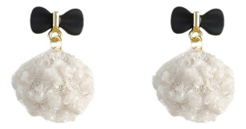 Pendientes De Bola De Piel De Winter Furry ~ Bowknot Para Mu