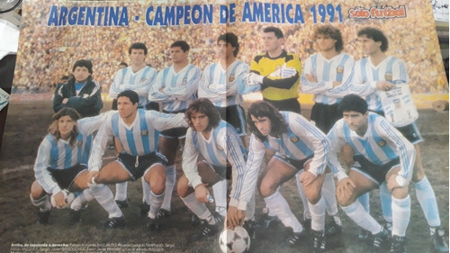 Póster Gigante Selección Argentina Campeón De América 1991
