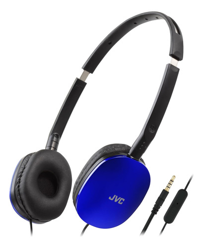 Jvc Auriculares Planos Plegables Colores, Color Azul, Con Y