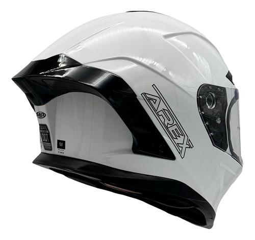 Casco Integral Arex Blanco Brillante / Codigo Qr Talla M