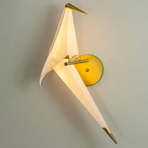 Arandela Perch Bird Pássaro Origami Led 6w St1760 Estrutura Dourado 127/220V