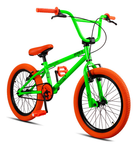 Bicicleta Pro-x Color Aro 20 Pneu Colorido Aro Aero Bmx Cor Verde Neon Pneu Laranja Tamanho Do Quadro S
