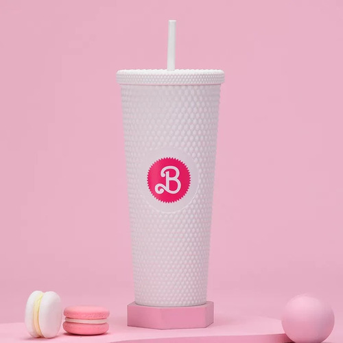 N Vaso Rosa De Barbie De 710 Ml Con Pajita, Barbies Movie
