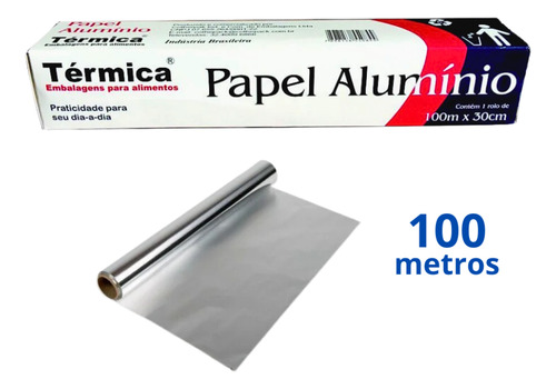 Papel Alumínio Com 100 Metros (30x100) - Kit Com 03 Rolos
