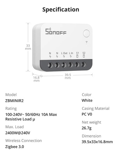 Sonoff Zbminir2 Extreme Interruptor Zigbee Alexa Google