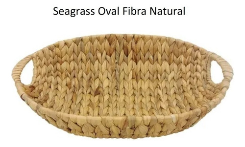 Cesta Oval De Seagrass Natural 33cm Fruteira Rústica Cor Seagrass Fibra Natural Rústica