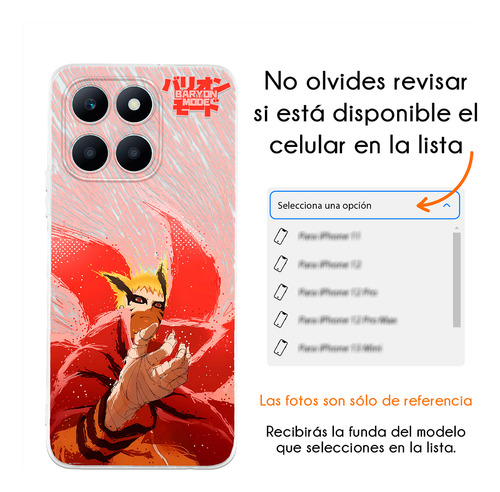 Funda Para Honor Naruto Baryon Mode Boruto Anime Ninja Case