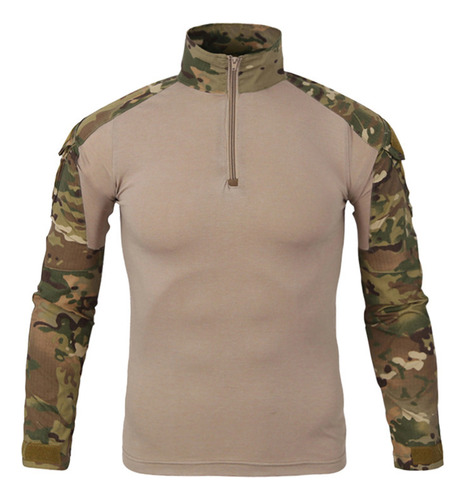 Playera Táctica De Camuflaje Shirt Gear Para Hombre, Manga