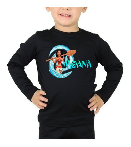 Polera Manga Larga Niña Moana Exclusividad 100% Algodón