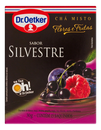 Chá Silvestre Dr. Oetker Flores e Frutas Caixa 30g 15 Unidades