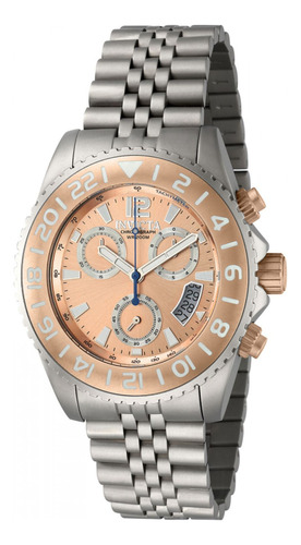 Reloj de pulsera Invicta 43803, para hombre, con correa de titanio color titanio, oro rosa