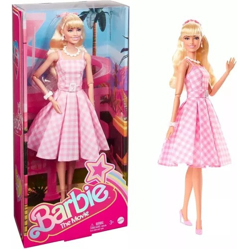 Muñeca Barbie La Pelicula Margot Robbie Vestido Rosa