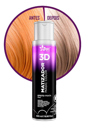 Kit Matizador Magic Profissional  Matizador Magic Color - Efeito Prata tom loiro x 500mL